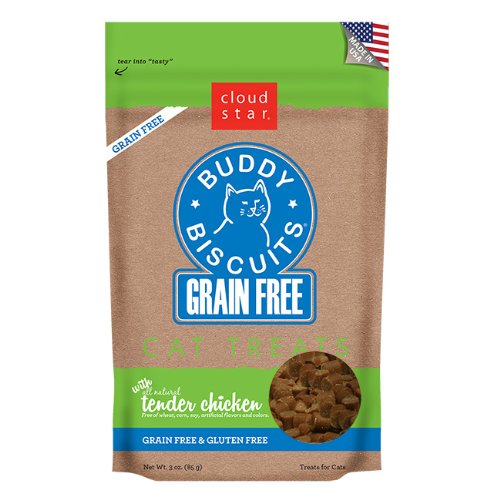 "Cloud Star Grain-Free Buddy Biscuits, Tender Chicken Cat Treats 85g"