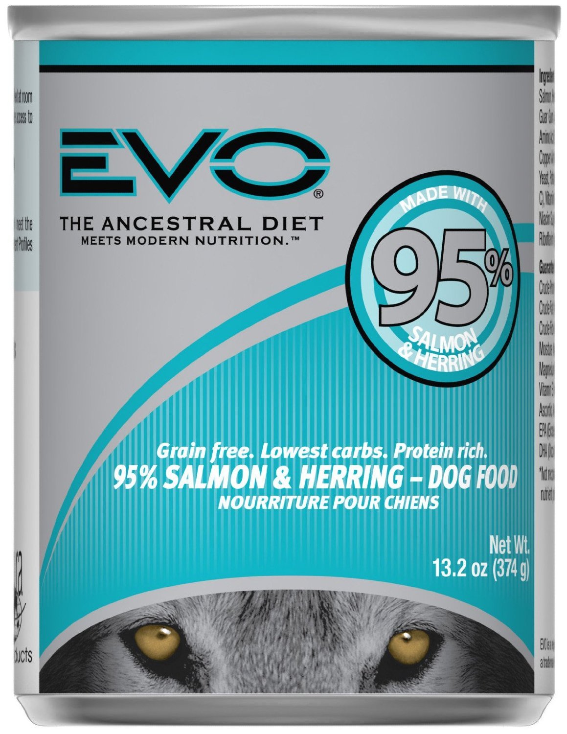 EVO 95% Salmon & Herring Canned Dog Food 13.2oz