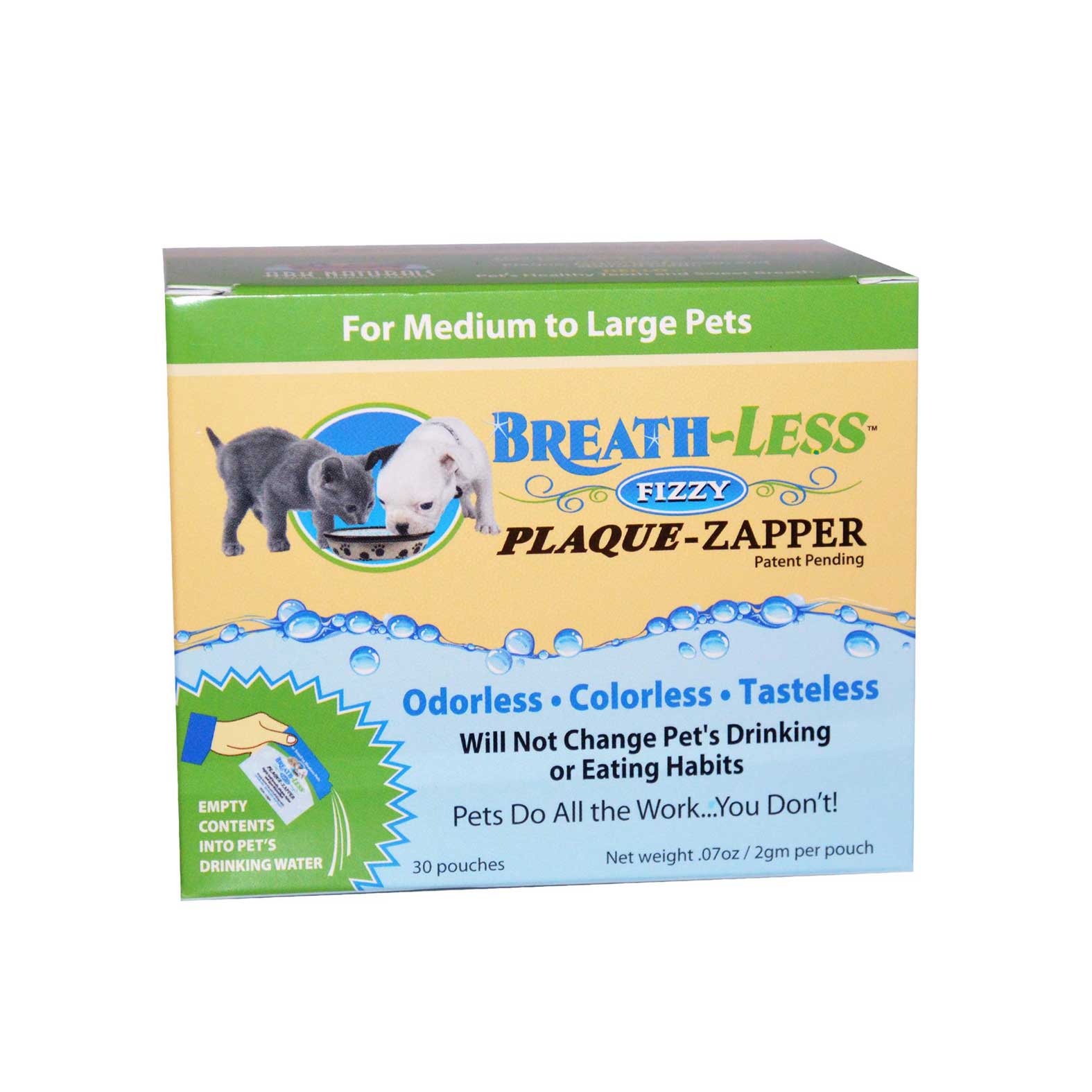 "Ark Naturals Breath-Less Fizzy Plaque-Zapper for Medium to Large Pets, 30 packets"