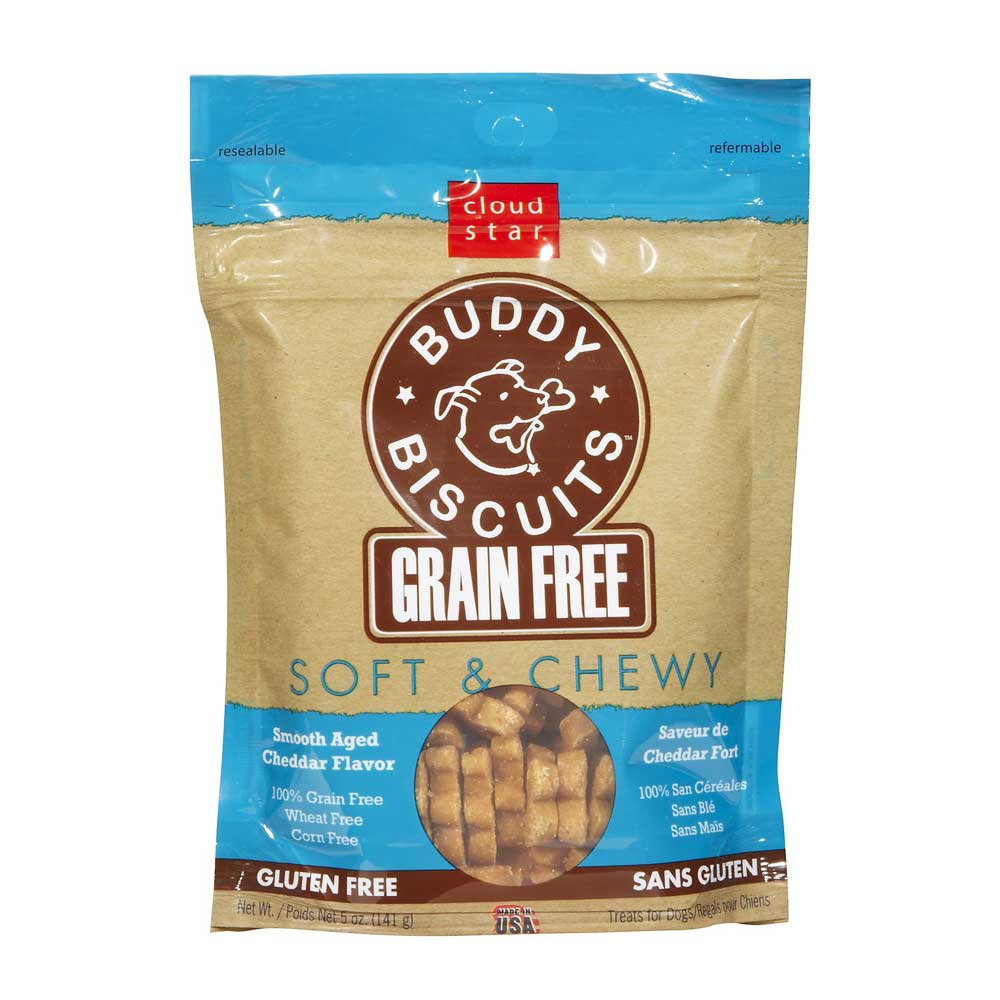 Cloud Star Grain Free Soft & Chewy Buddy Biscuits in Smooth Aged Cheddar