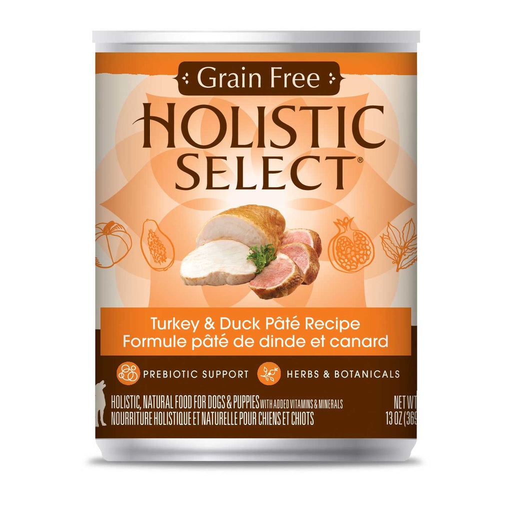 Holistic Select Grain Free Turkey & Duck Pate Canned Dog Food 368g