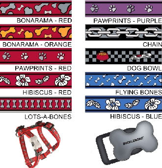 Red Dingo Harness Flying Bones Design Large