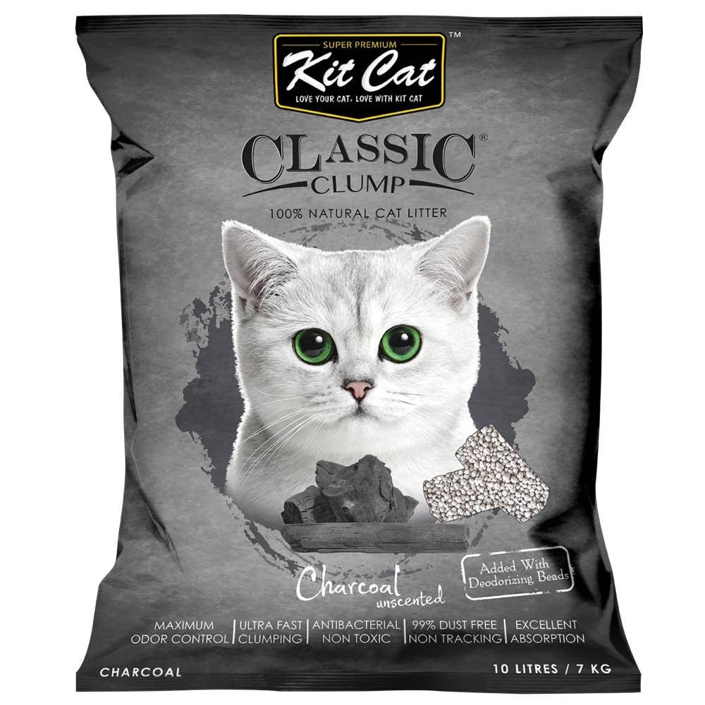 Kit Cat Classic Clump Charcoal Clay Cat Litter 10L