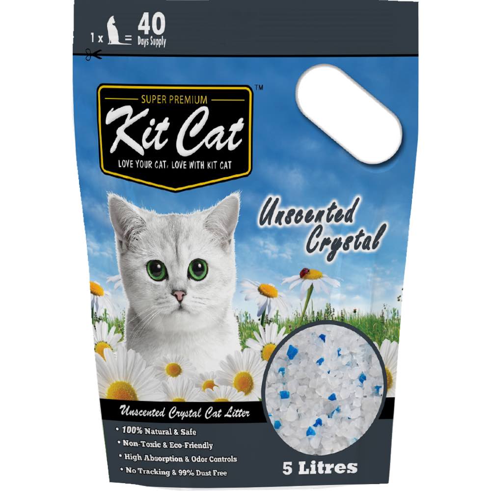 "Kit Cat Crystal Litter, Unscented Cat Litter 5L"