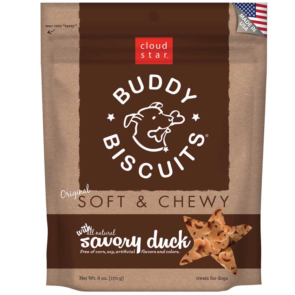 "Cloud Star Soft and Chewy Buddy Biscuits, Duck Dog Treats 170g"